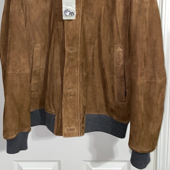 Mango Man Brown Suede Leather Aviator Jacket - Picture 5 of 10